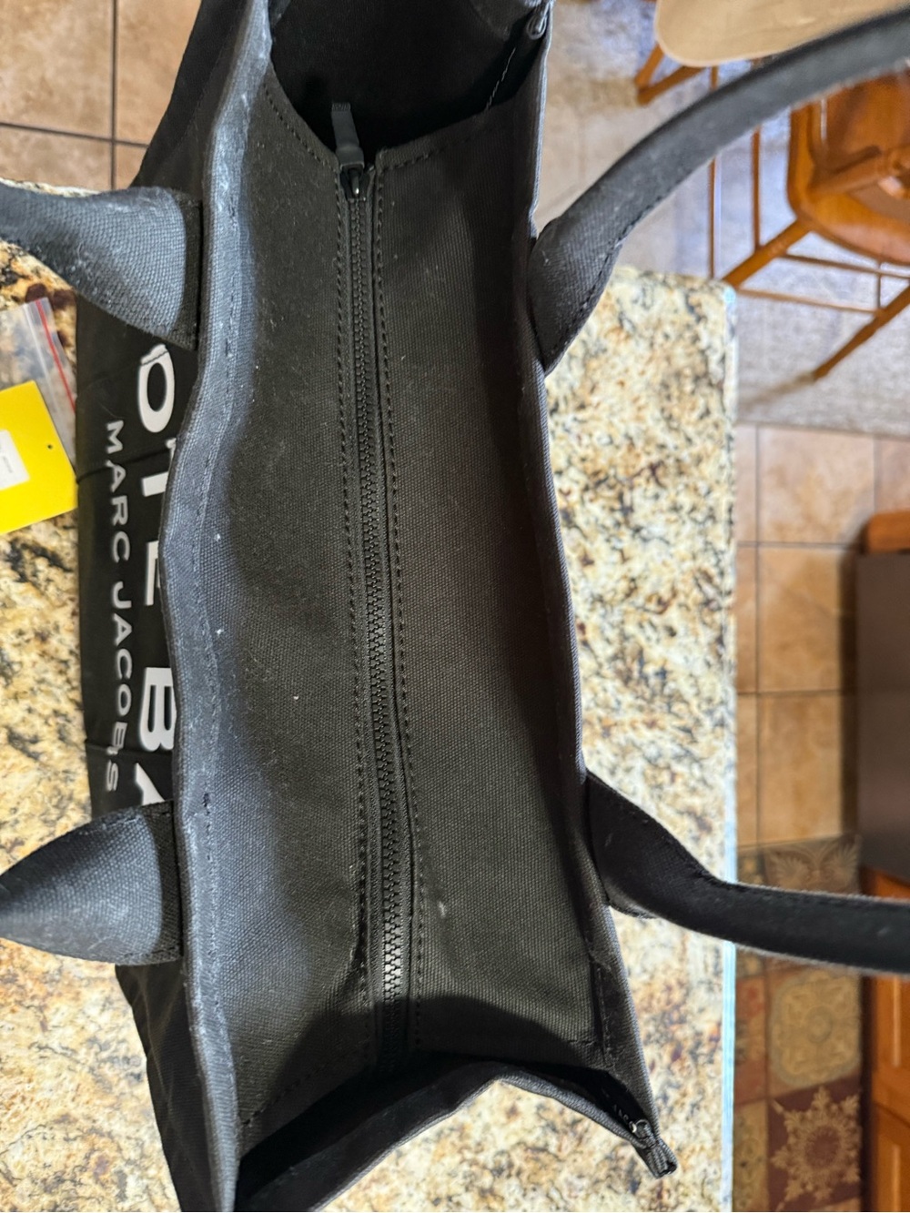 Marc Jacobs Black Canvas Tote with White Logo - Picture 8 of 11